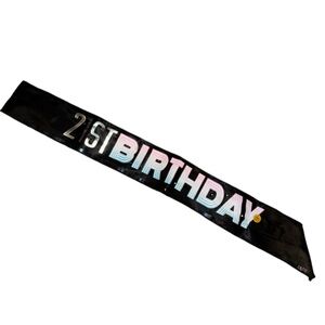 Party City Black and White Light Up 21st Birthday Sash